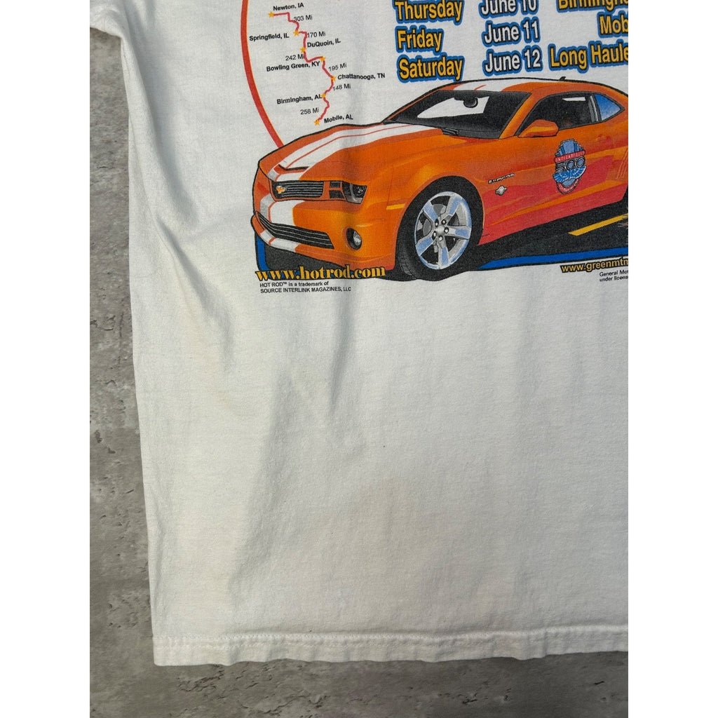 Vintage Hot Rod Power Tour Muscle Car Spellout Graphic T-Shirt Size Large