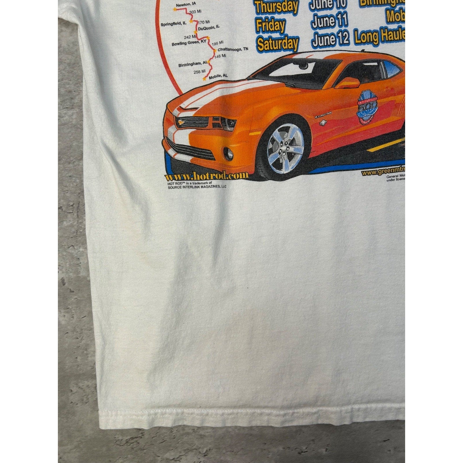 Vintage Hot Rod Power Tour Muscle Car Spellout Graphic T-Shirt Size Large