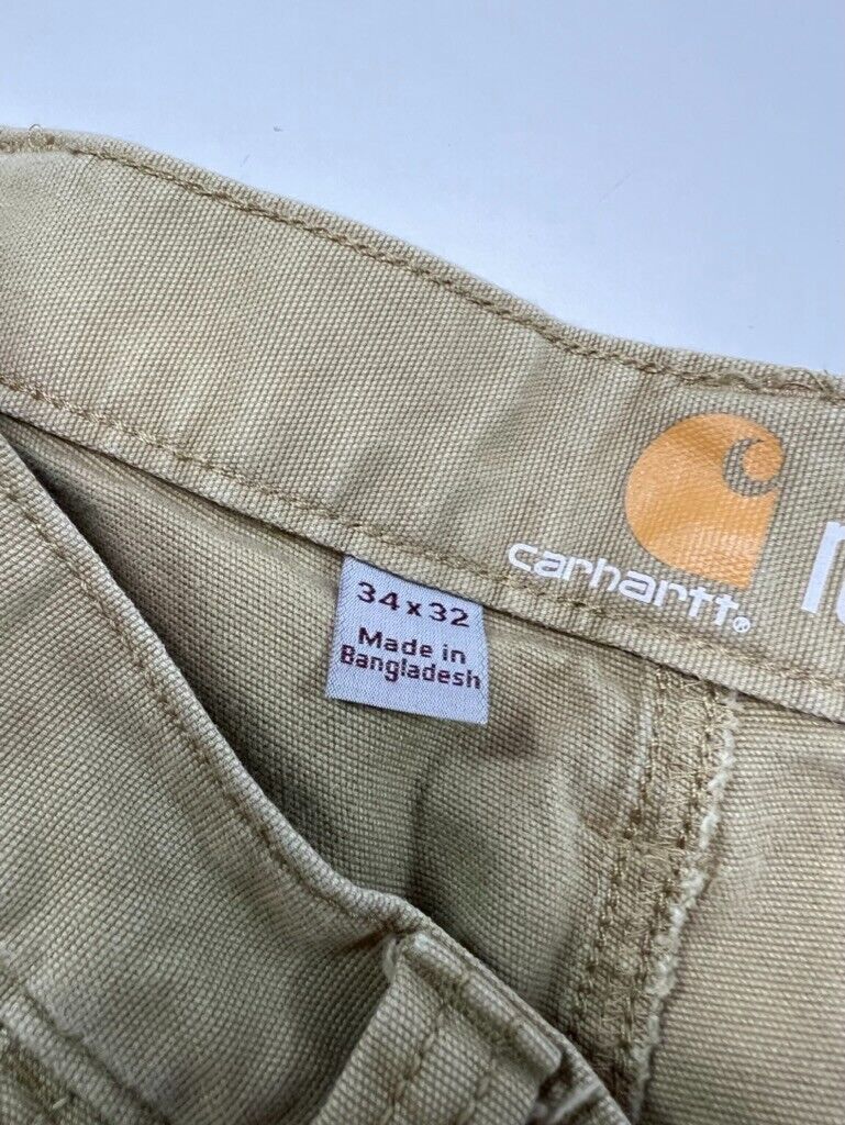 Carhartt Canvas Workwear Relaxed Fit Pants Size 34 Beige