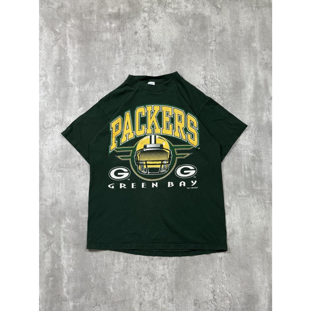 Vintage 1995 Green Bay Packers NFL Helmet Graphic Football T-Shirt Size Large