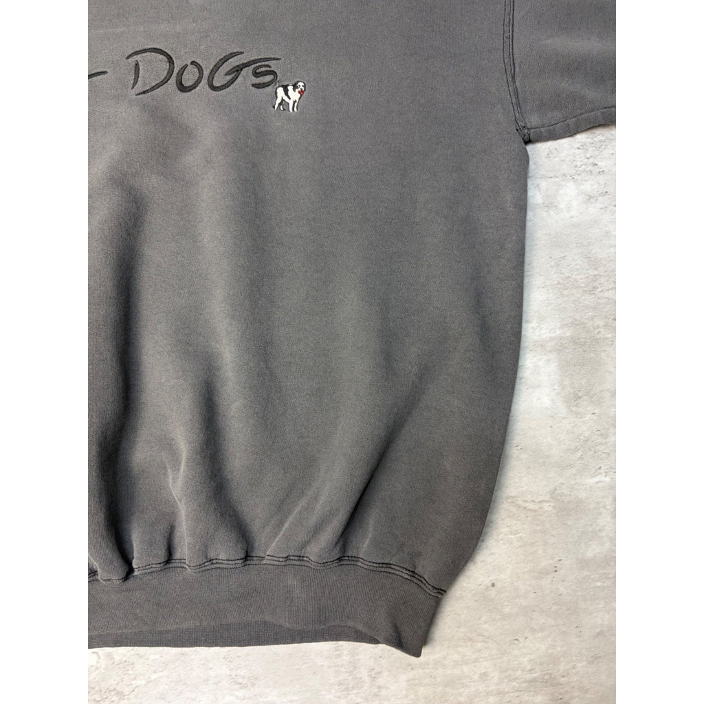 Vintage 90s Big Dogs Embroidered Spellout Logo Crewneck Sweatshirt Size Large