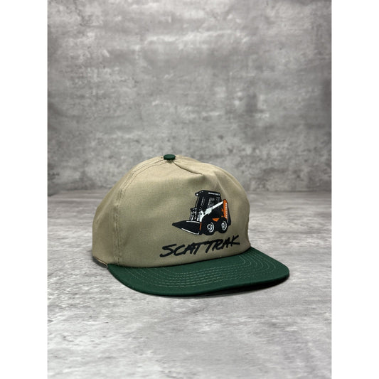 Vintage 90s Scattrack Heavy Machinery Graphic Spellout Strapback Hat OSFA