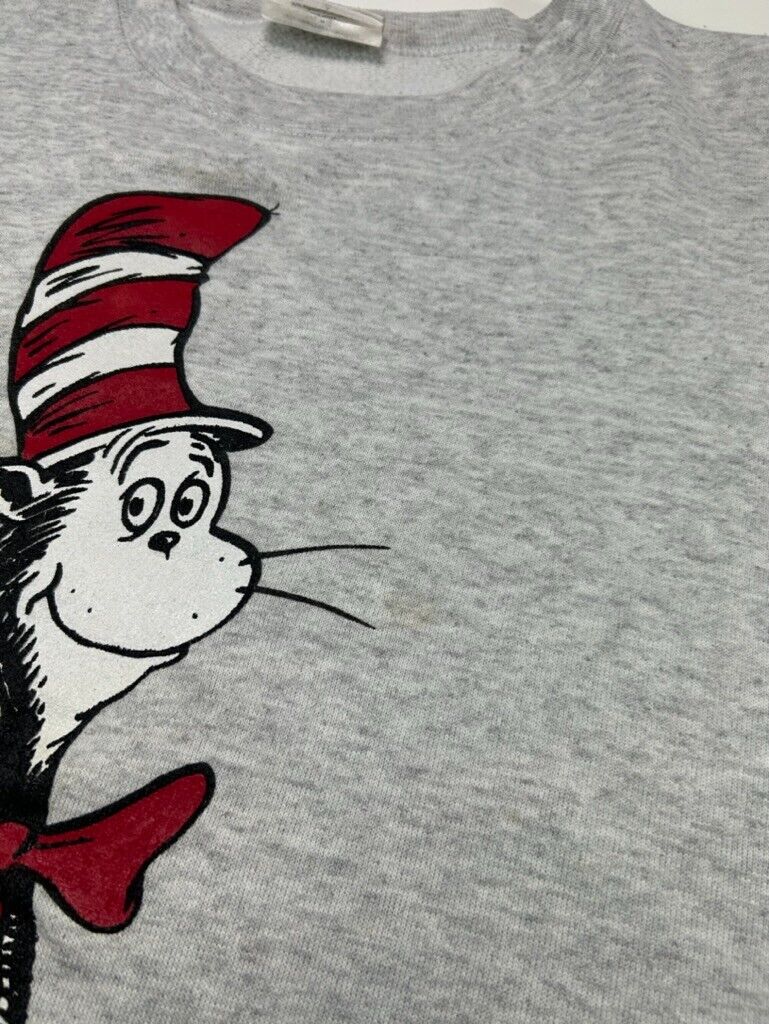 Vintage 1994 Dr Seuss Cat In The Hat Cartoon Character Graphic Sweatshirt Sz XL