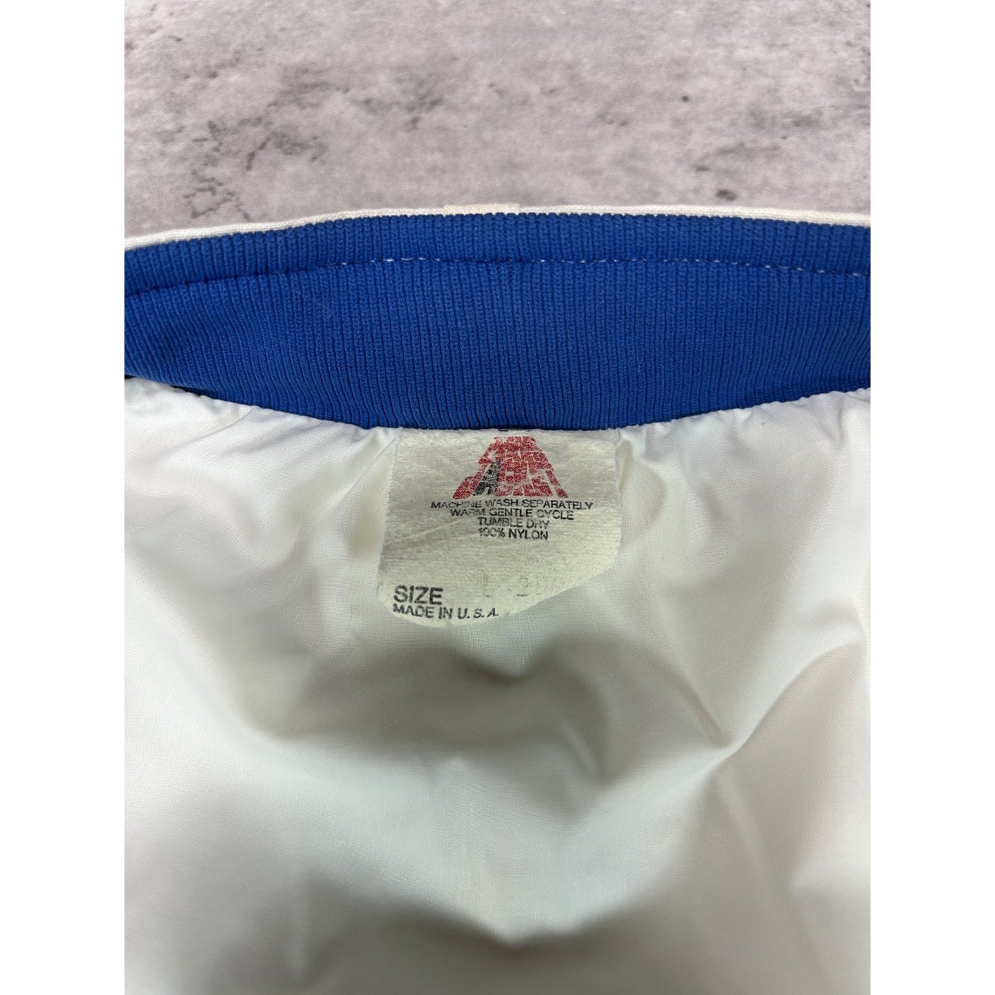 Vintage 80s Al-Delco Embroidered Logo Full Zip Racing Bomber Jacket Size Large
