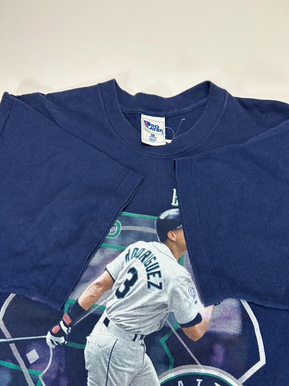 Vintage Alex Rodriguez A-Rod #3 Seattle Mariners MLB Pro Player T-Shirt Size 2XL