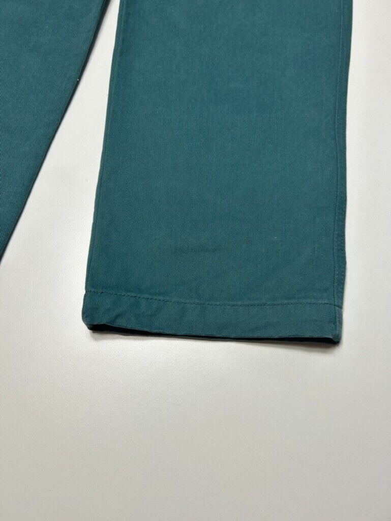 2000s Stussy Elastic Stuff Cotton Straight Leg Pants Size Small Teal