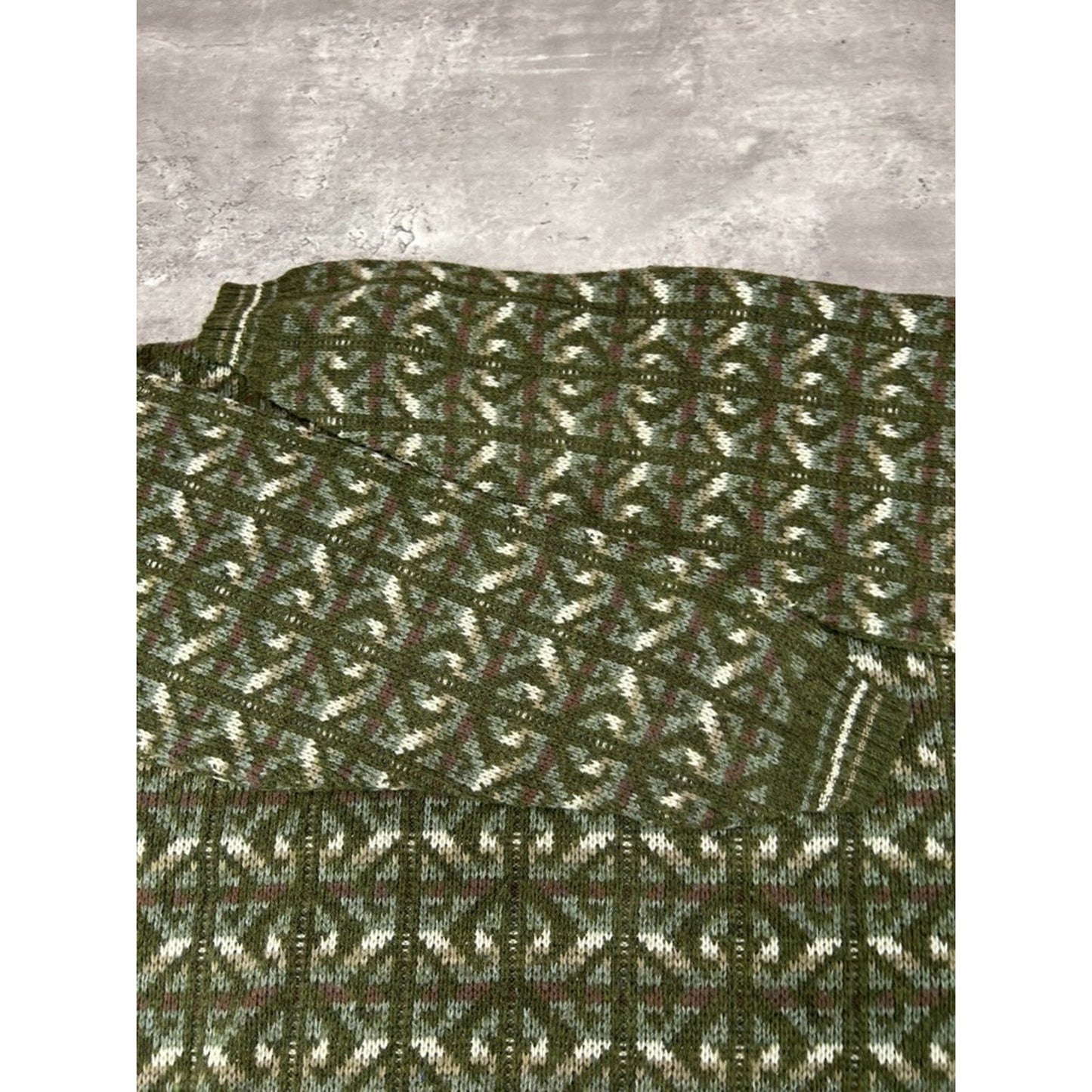 Vintage 90s Scandia Abstract Striped Print Pullover Knit Sweater Size Medium