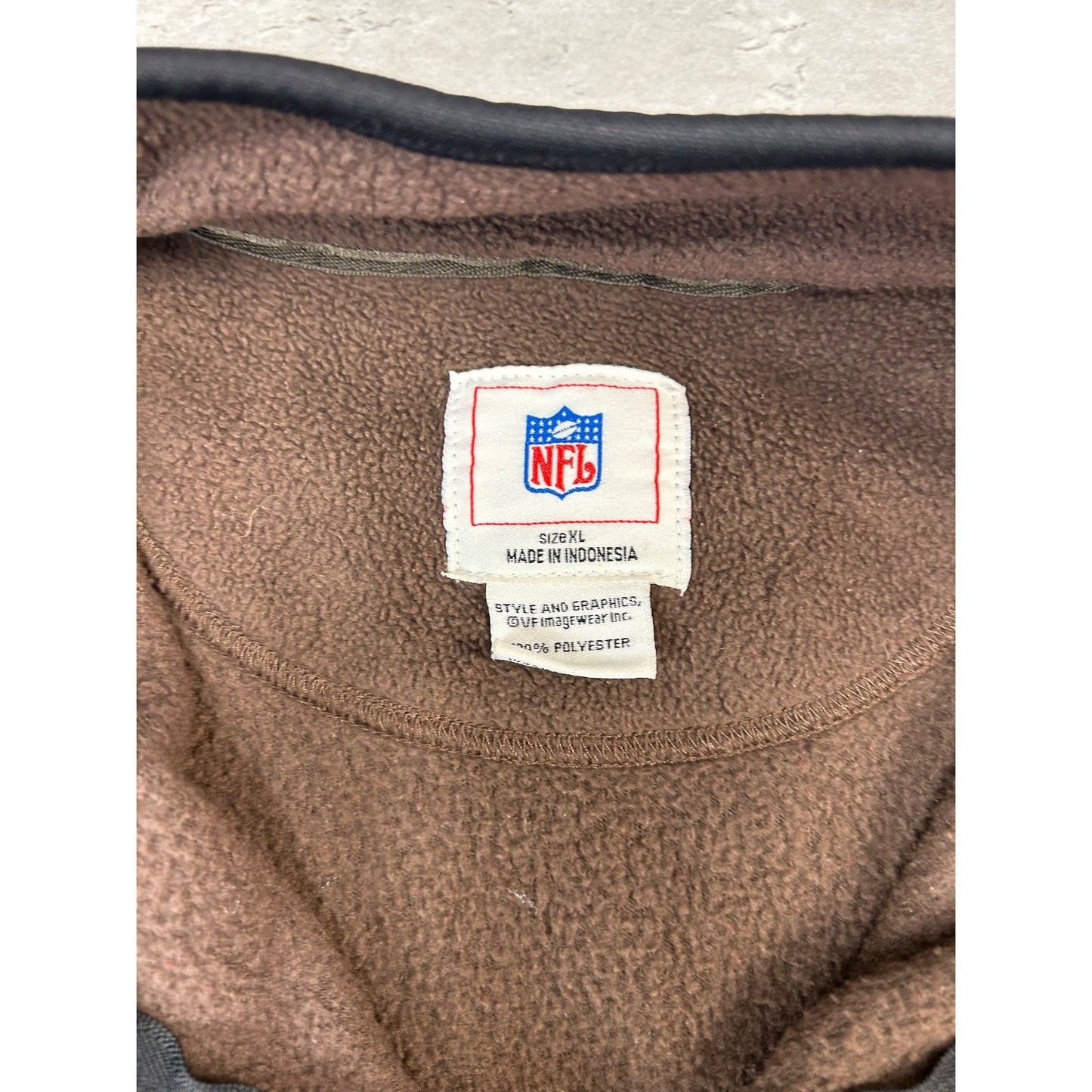 Vintage Cleveland Browns NFL Embroidered Spellout 1/2 Zip Fleece Sweatshirt XL
