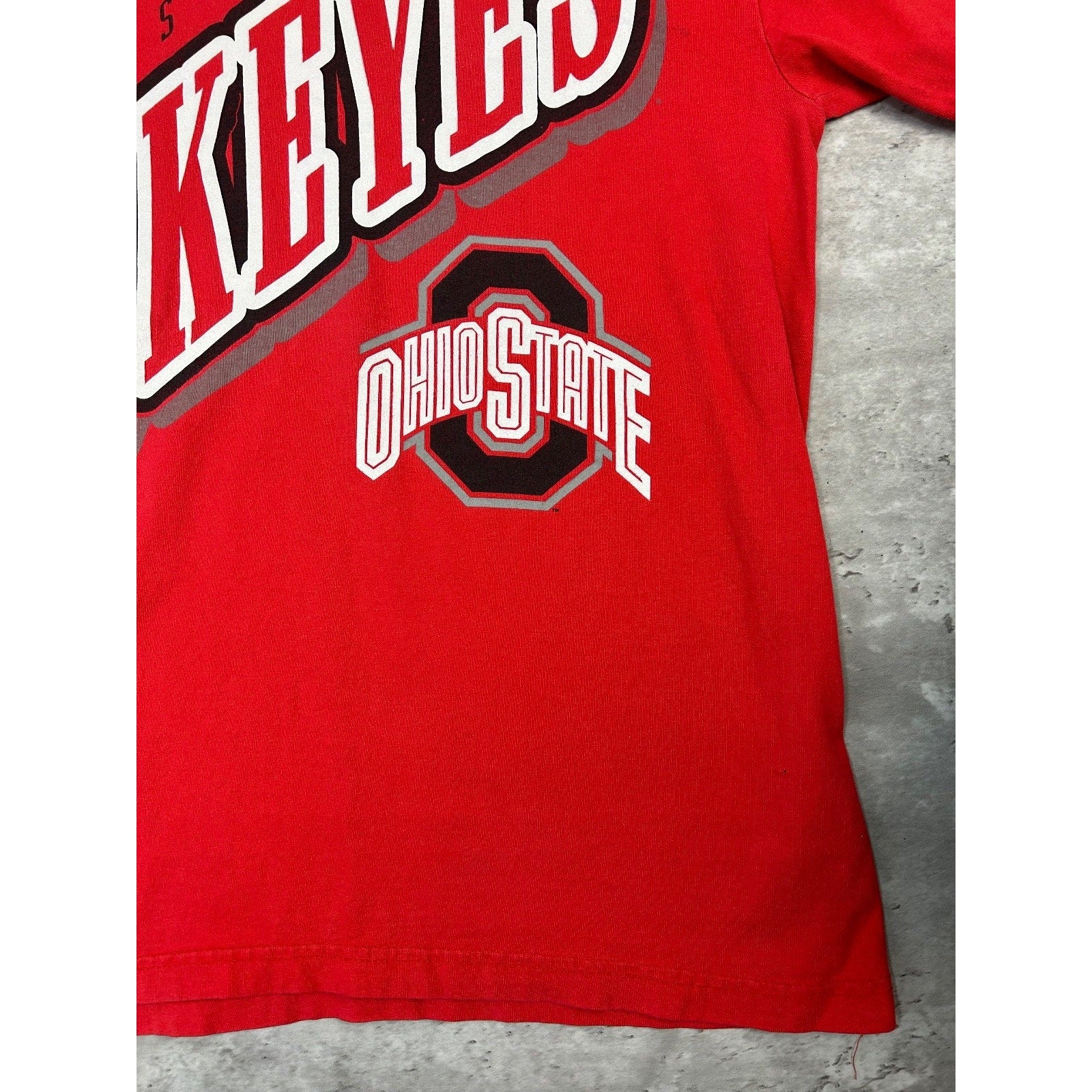 Vintage 90s Ohio State Buckeyes NCAA Collegiate Spellout T-Shirt Size Large