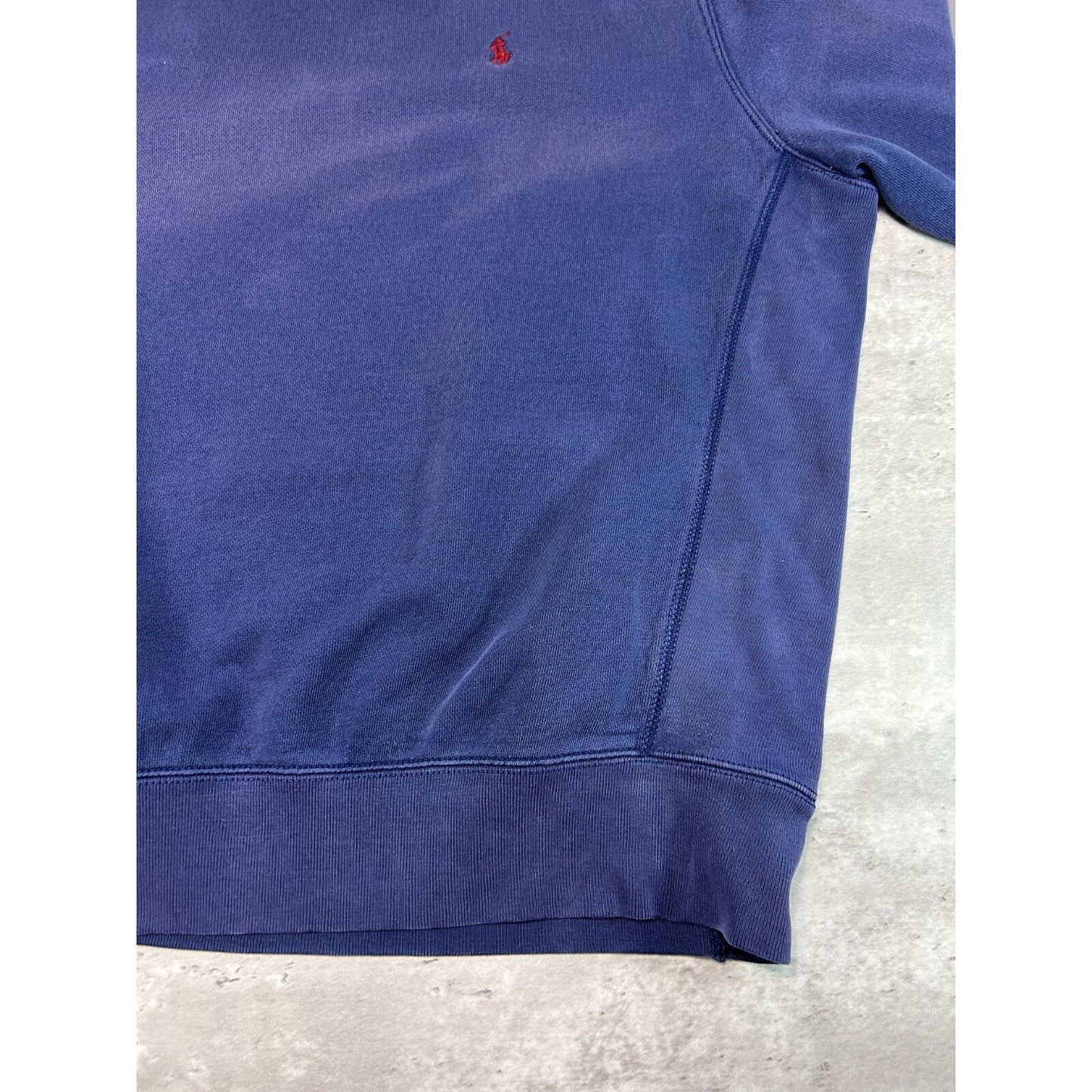 Vintage 90s Polo Ralph Lauren Embroidered Pony Pullover Sweatshirt Size XL Blue