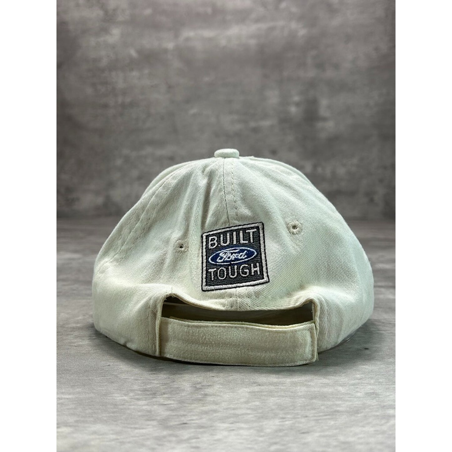 Vintage Ford Central Michigan Embroidered Spellout Strapback Hat OSFA White