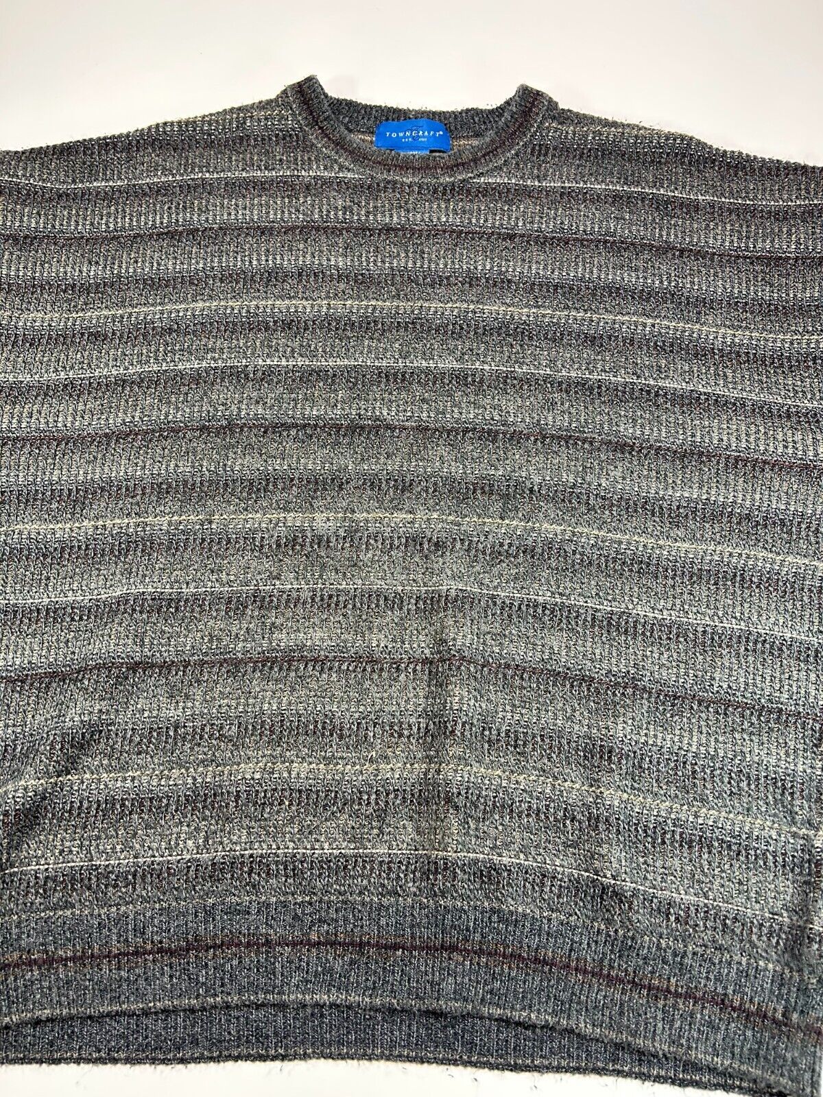 Towncraft Striped Earth Tone Pull Over Knit Sweater Size XL