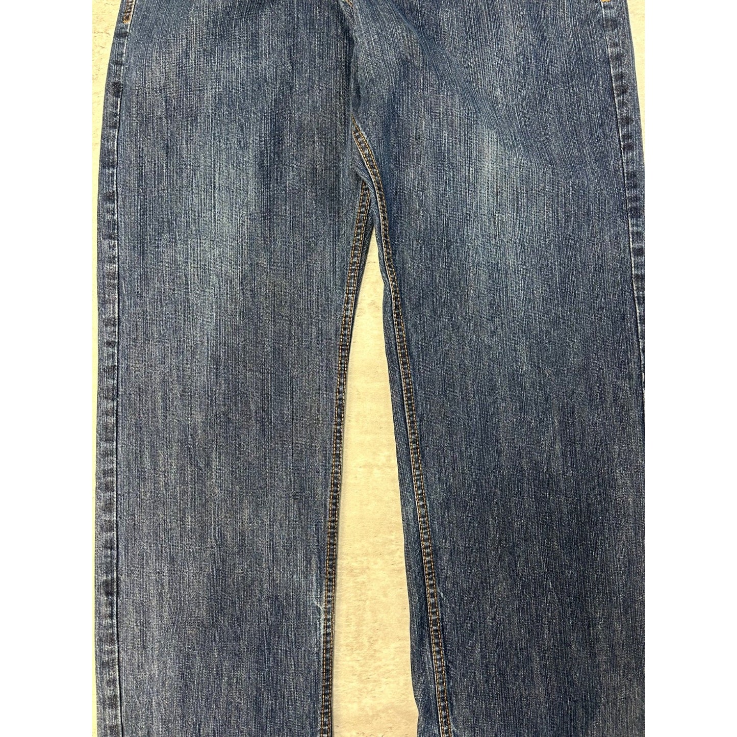 Vintage Y2K Roca Wear Embroidered Pockets Dark Wash Denim Pants Size 35