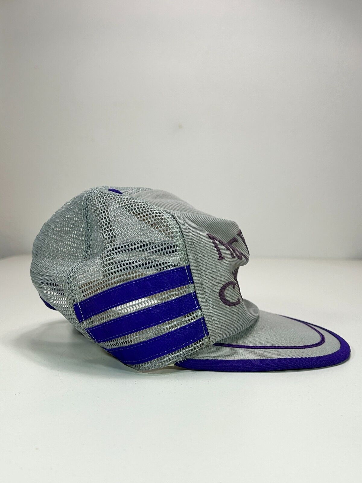 Vintage 80s Nutbush City limits Three Stripe Spell Out Trucker Snapback Hat OSFA