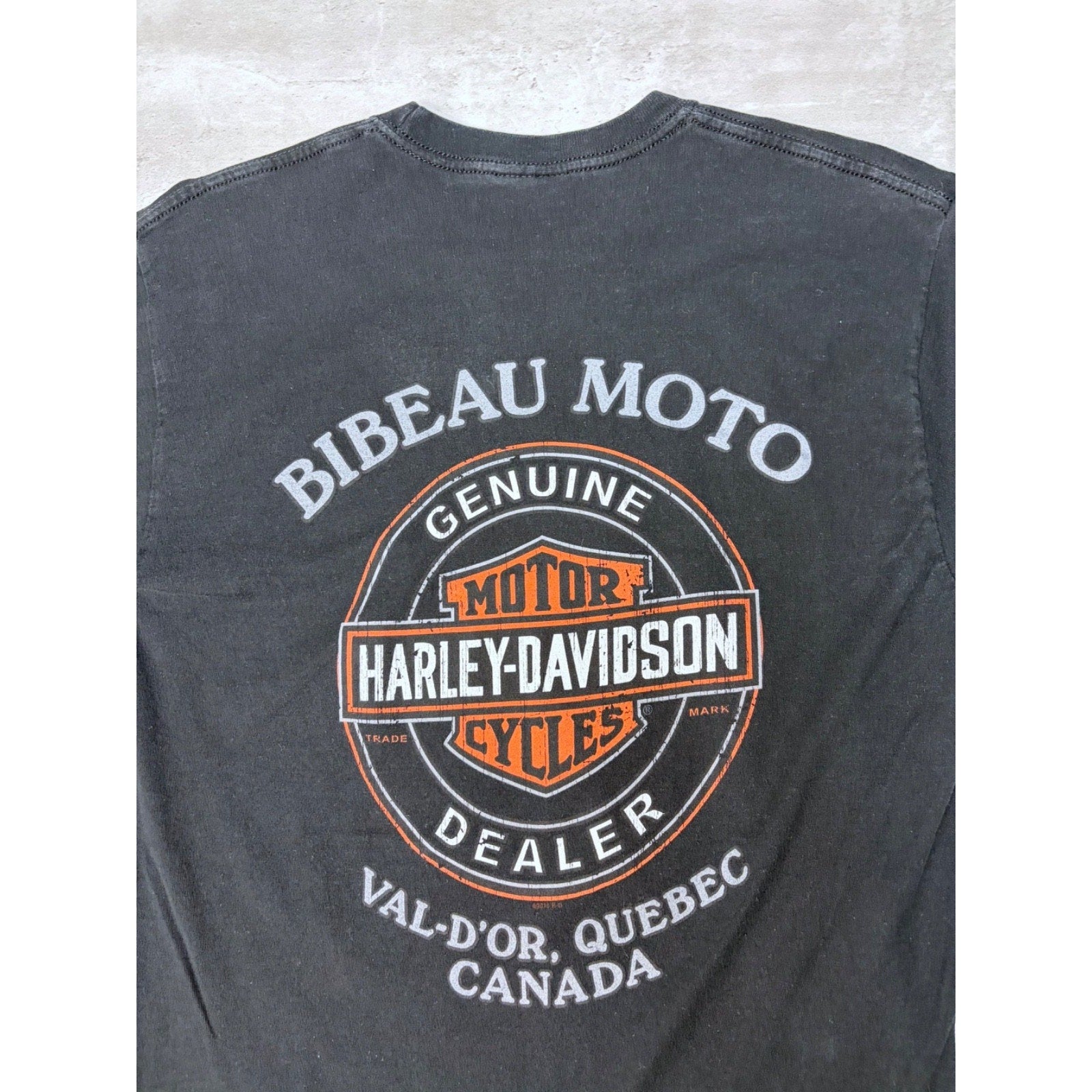 Harley Davidson Flaming Chrome Skull Graphic Long Sleeve T-Shirt Size Medium