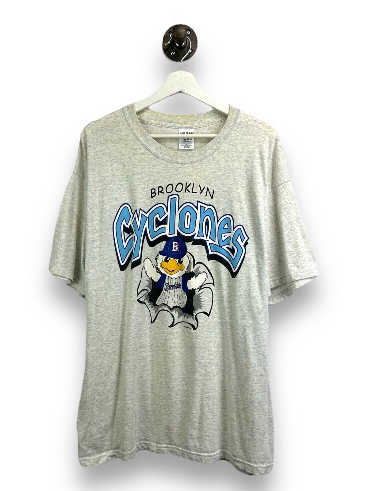 Vintage 2003 Brooklyn Cyclones MiLB Mascot Graphic Baseball T-Shirt Size XL