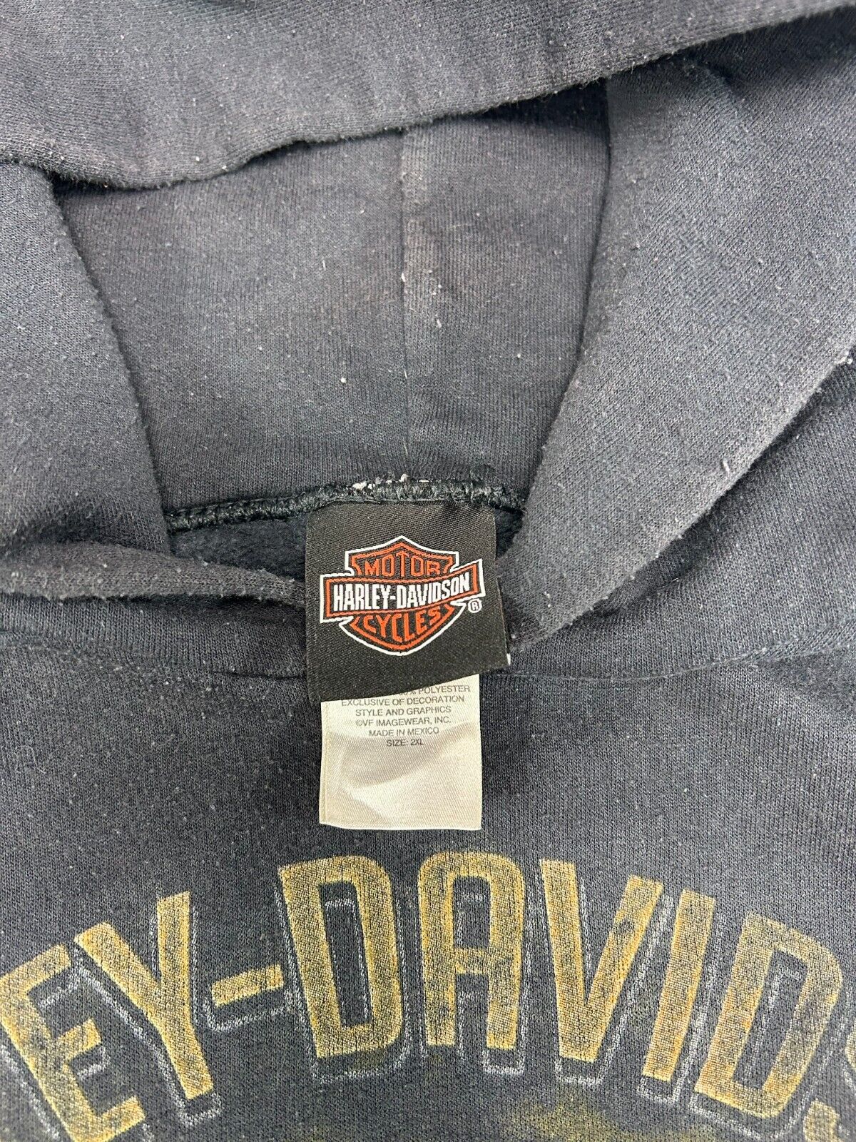 Harley Davidson Motorcycle Engine Graphic Hooded Sweatshirt Size 2XL