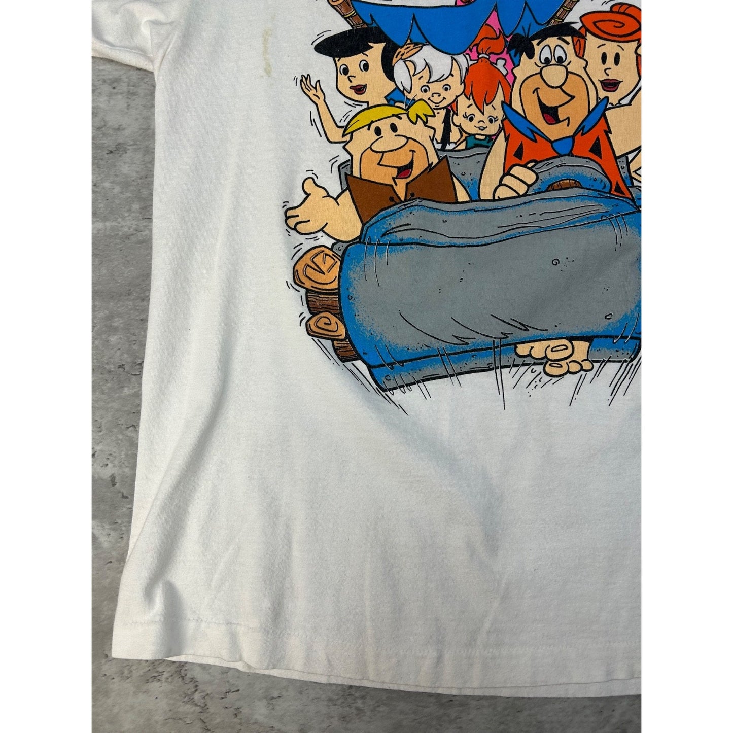 Vintage 1991 The Flintstones Cartoon Tv Show Promo Graphic T-Shirt Size Large