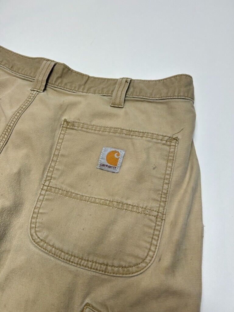 Carhartt Relaxed Fit Canvas Workwear 5 Pocket Pants Size 36 Beige