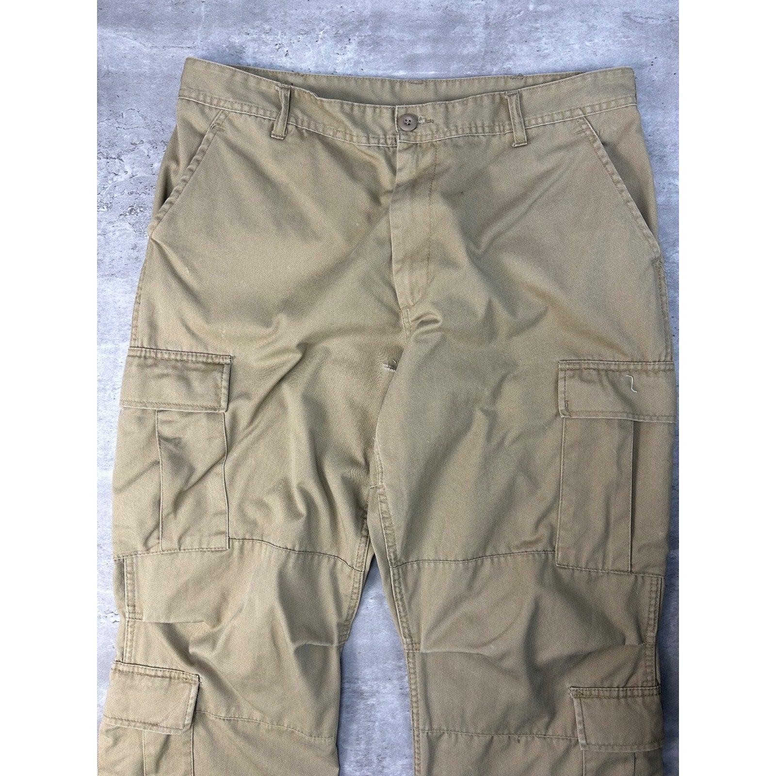 Vintage Military Issue Tactical Multi Pocket Beige Cargo Pants Size 38