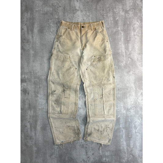 Vintage Carhartt Canvas Workwear Carpenter Double Knee Pants Size 29