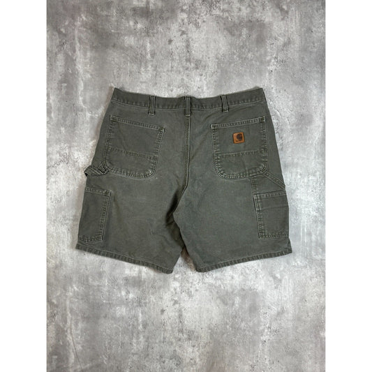 Vintage Carhartt Canvas Workwear Carpenter Shorts Size 38 Green