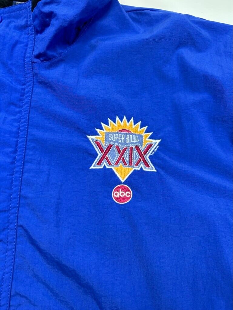 Vintage 1995 NFL Superbowl XXIX Embroidered Full Zip Windbreaker Jacket Size M