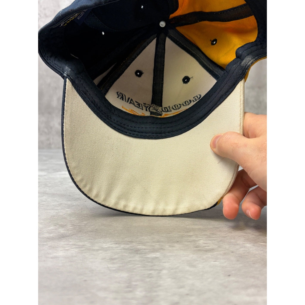 Vintage Goodyear Racing Embroidered Spellout Logo Nascar Strapback Hat OSFA