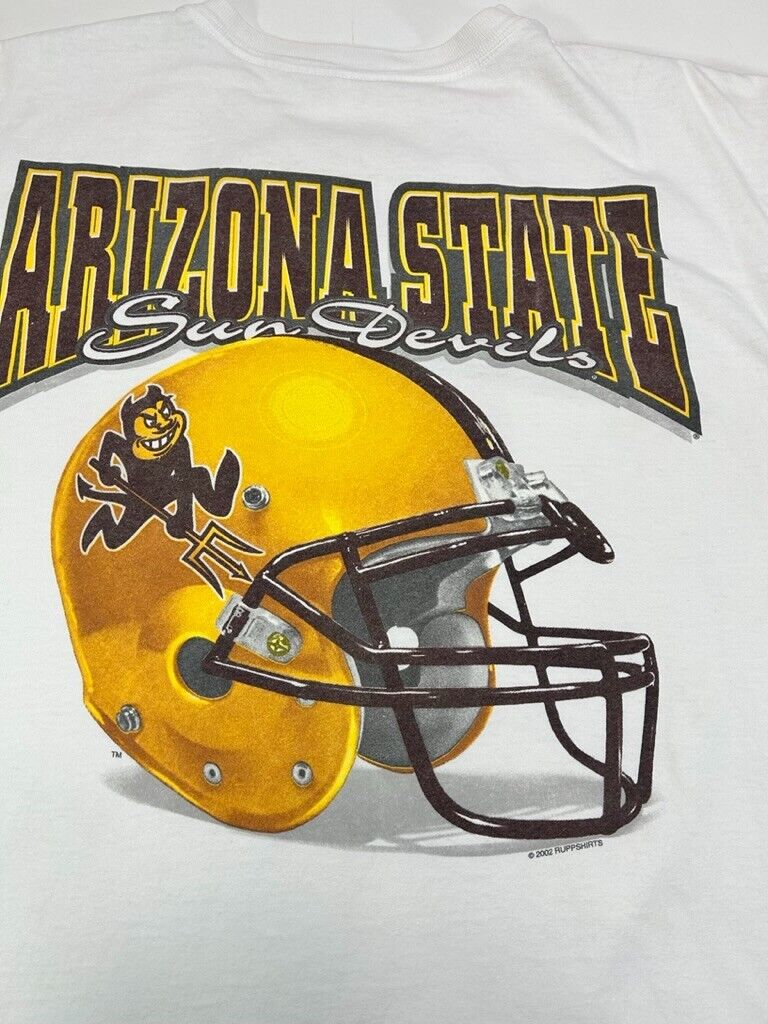 Vintage 2002 Arizona State Sun Devils NCAA Helmet Graphic T-Shirt Size Large