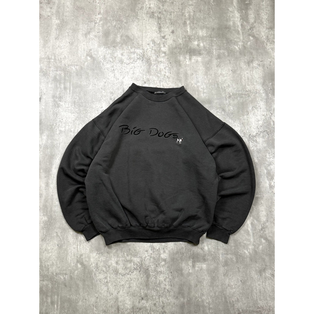 Vintage 90s Big Dogs Embroidered Spellout Logo Crewneck Sweatshirt Size Large
