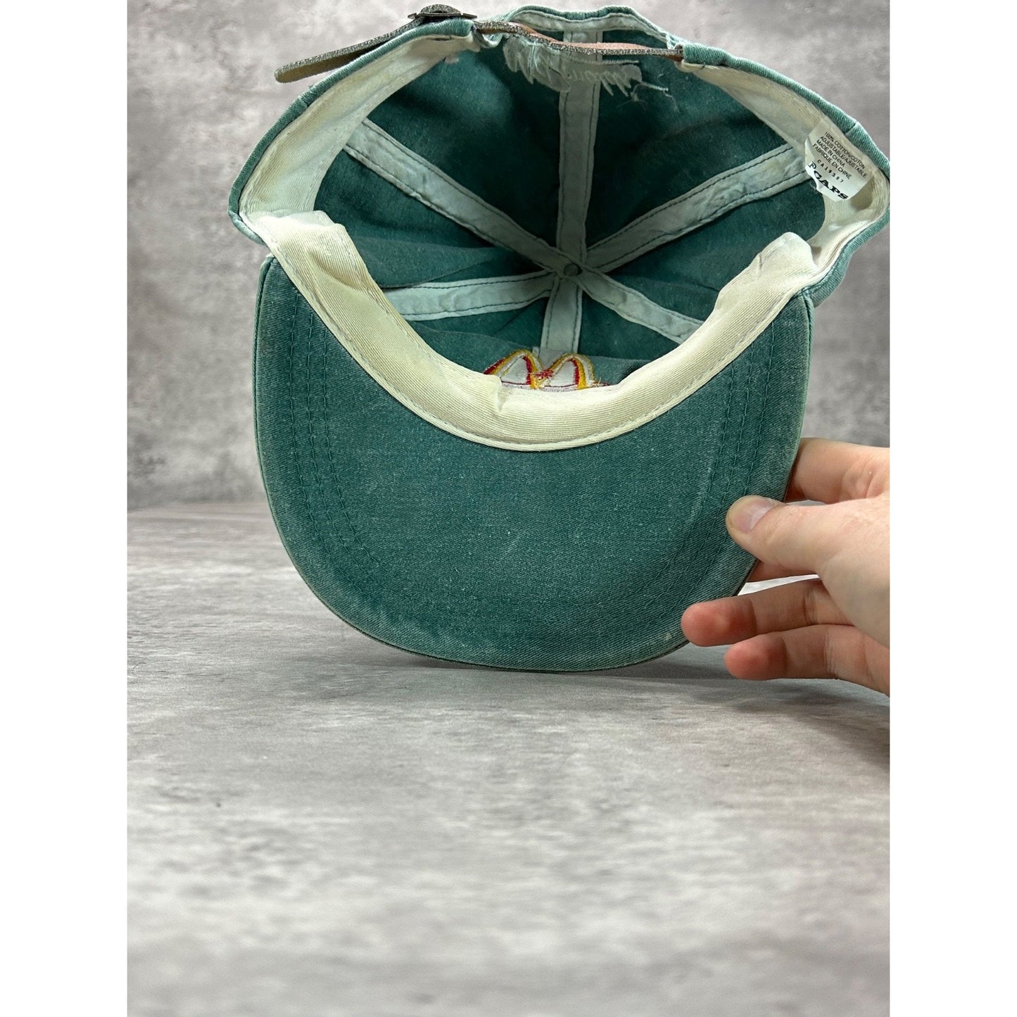 Vintage 90s McDonalds Embroidered Classic Logo Strapback Hat OSFA Green