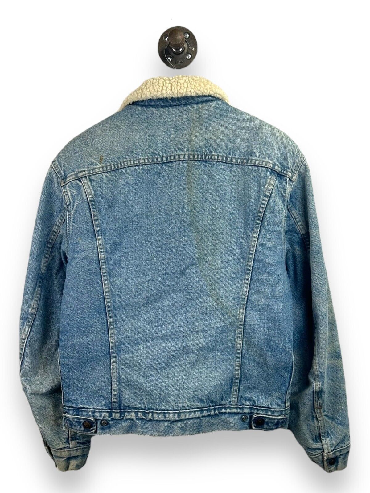 Vintage 80s/90s Levis Red Tab Sherpa Lined Light Wash Denim Jacket Size 40 Small