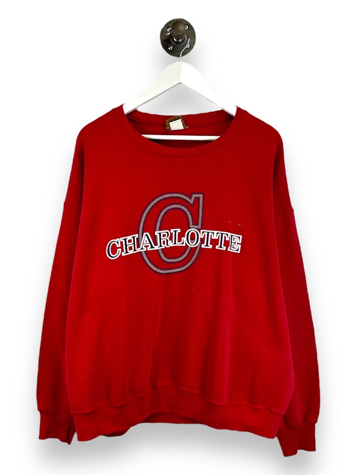 Vintage 1996 Charlotte Graphic Spellout Destination Sweatshirt Size XL