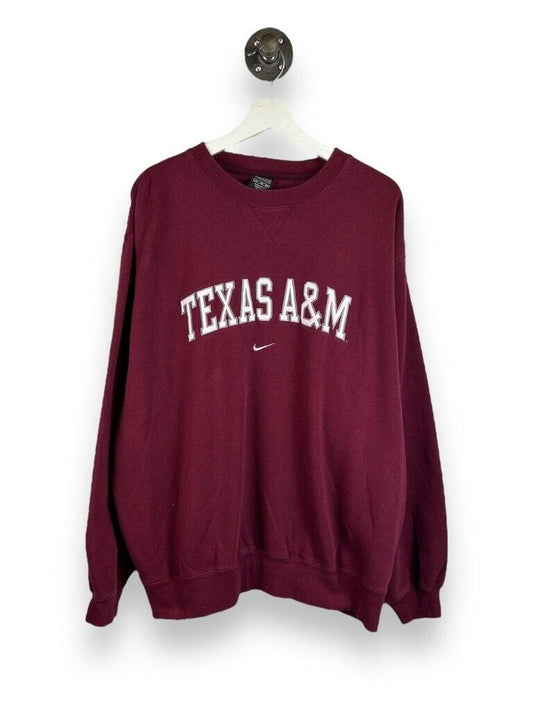 Vintage 90s Texas A&M Aggies NCAA Nike Middle Swoosh Sweatshirt Size XL