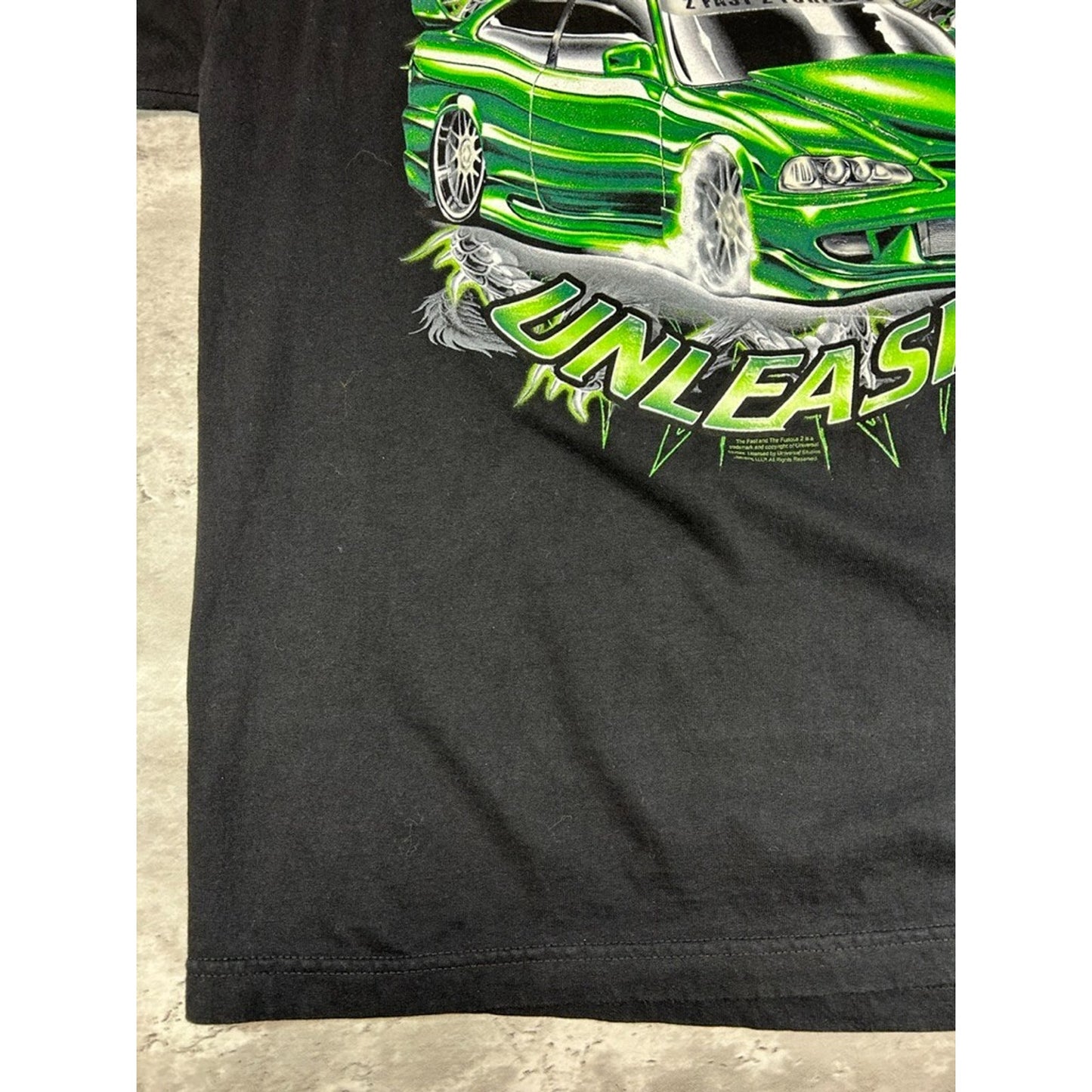 Vintage 2003 2 Fast 2 Furious Car Graphic Movie Promo T-Shirt Size XL Black