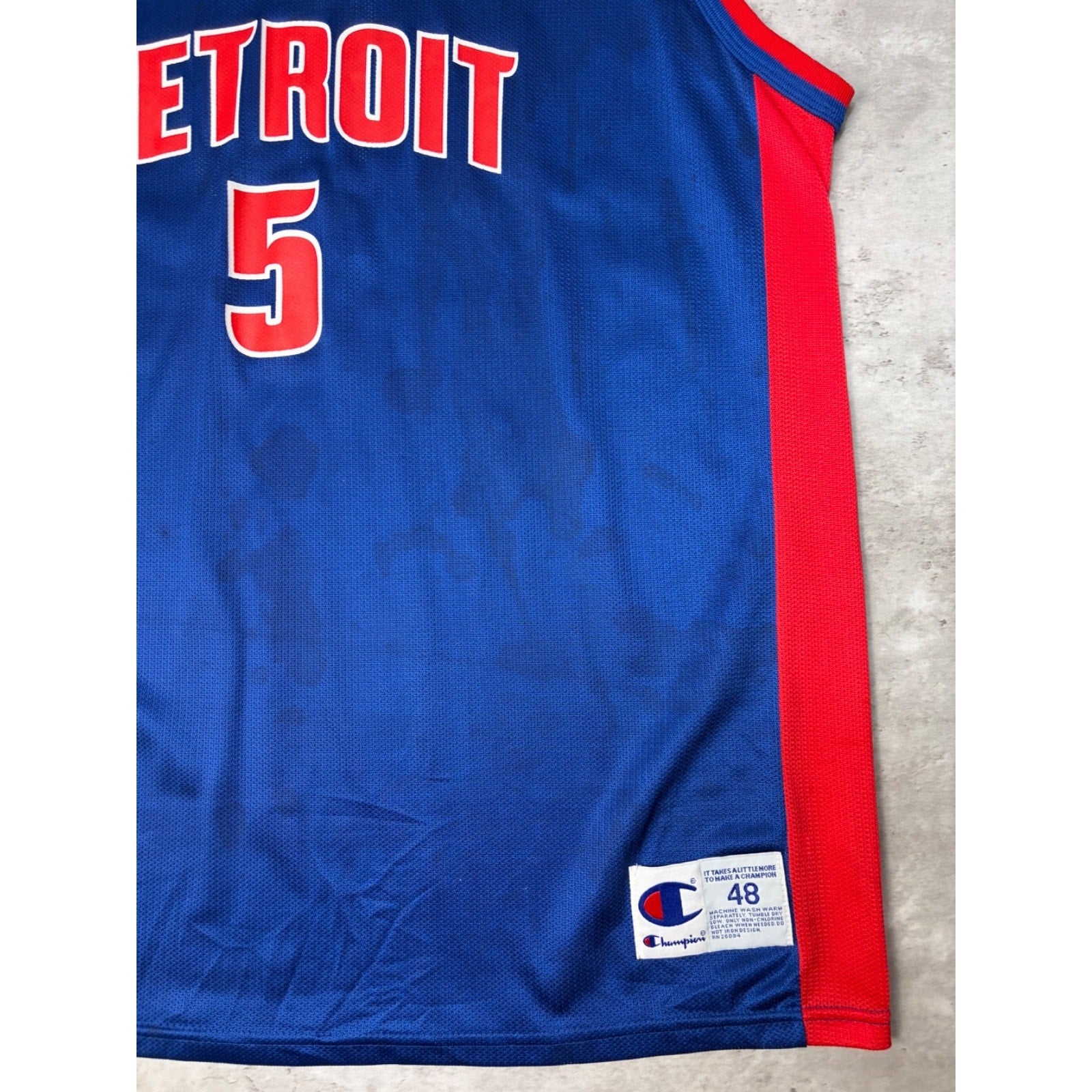 Vintage Rodney White #5 Detroit Pistons NBA Champion Basketball Jersey Size XL
