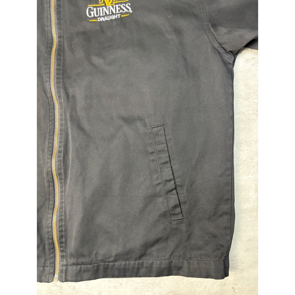Vintage Guinness Embroidered Logo Collared Jacket Size XL