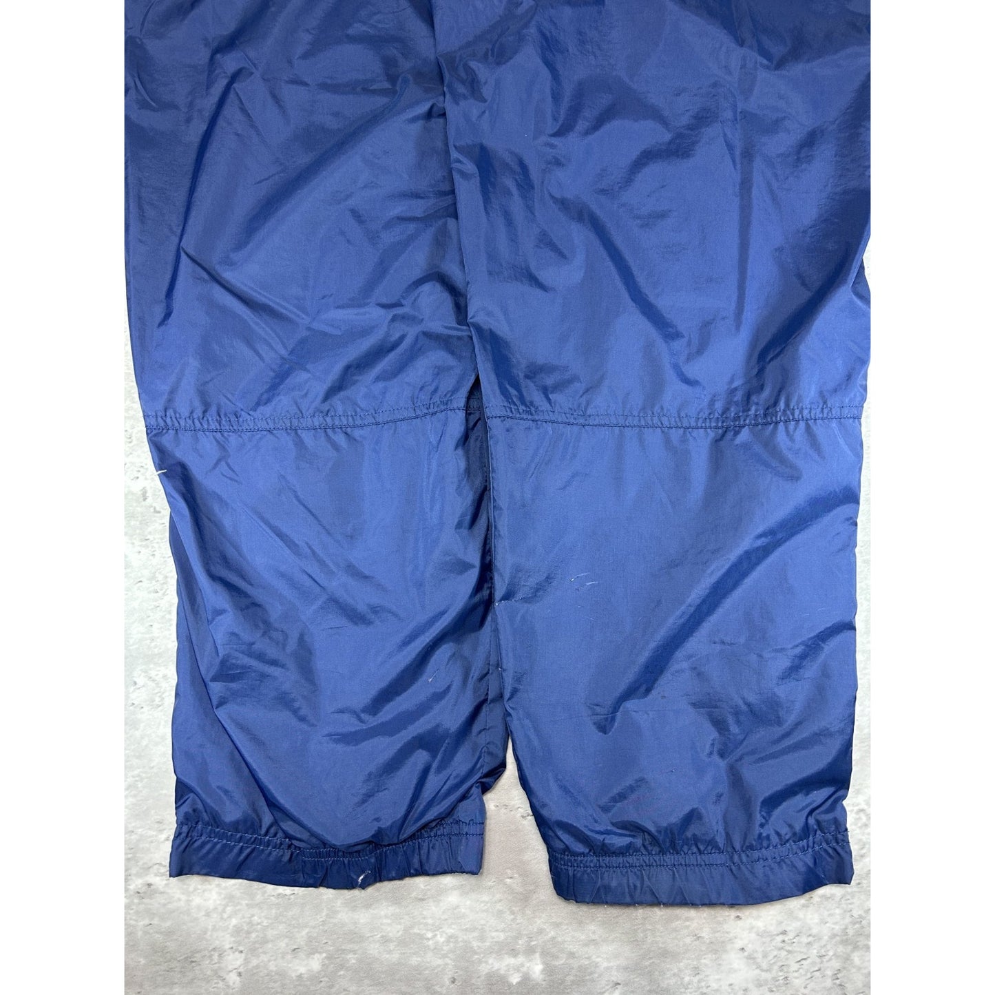 Vintage 90s Nike Embroidered Swoosh Nylon Track Pants Size XL Navy Blue