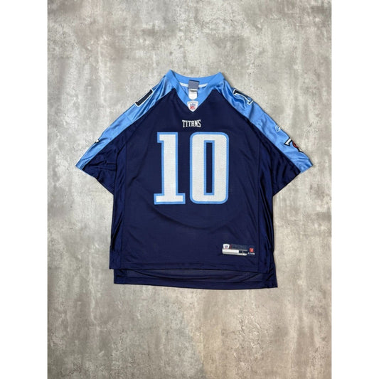 Vintage Jake Locker #10 Tennessee Titans NFL Reebok Football Jersey Size Large