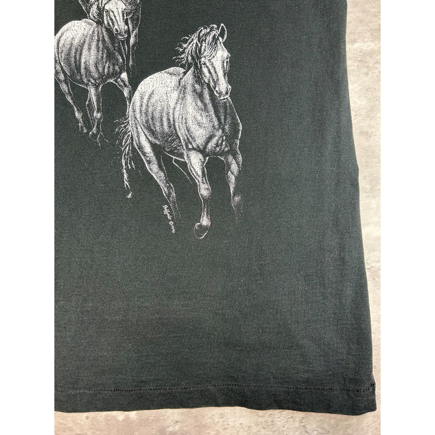 Vintage 1991 Frankenmuth Michigan Horse Equestrian Graphic T-Shirt Size XL