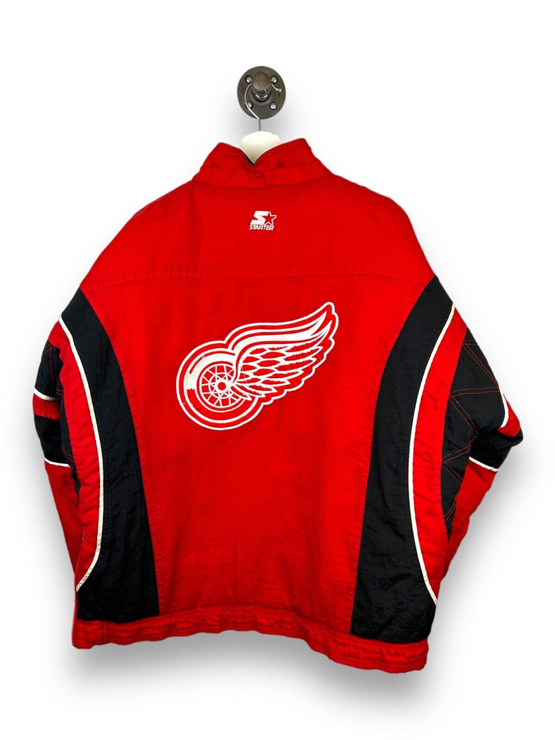 Vintage 90s Detroit Red Wings NHL Starter 1/2 Insulated Jacket Size Large