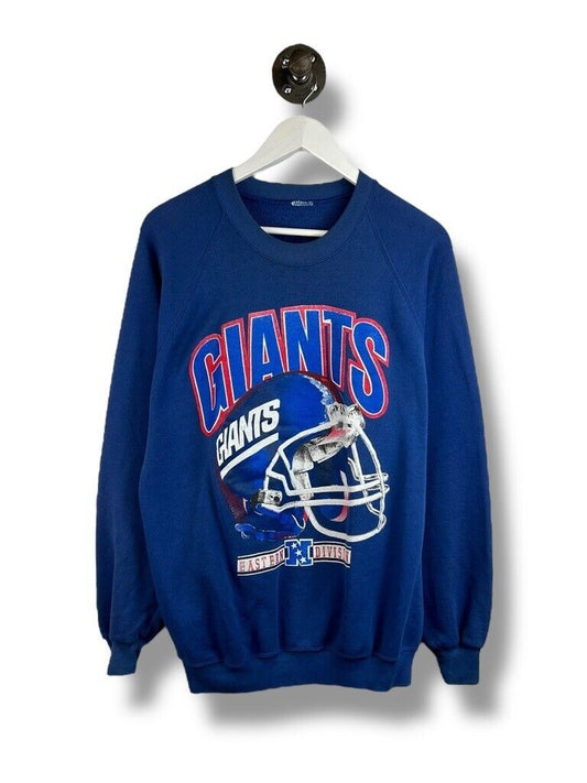 Vintage New York Giants NFL Big Helmet Graphic Football Sweatshirt Size XL Blue