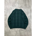 Vintage Haggar Geometric Checkered Pattern Textured Knit Sweater Size Large