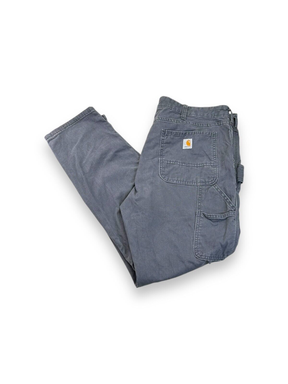 Carhartt Slim Fit Canvas Carpenter Workwear Pants Size 38 Gray