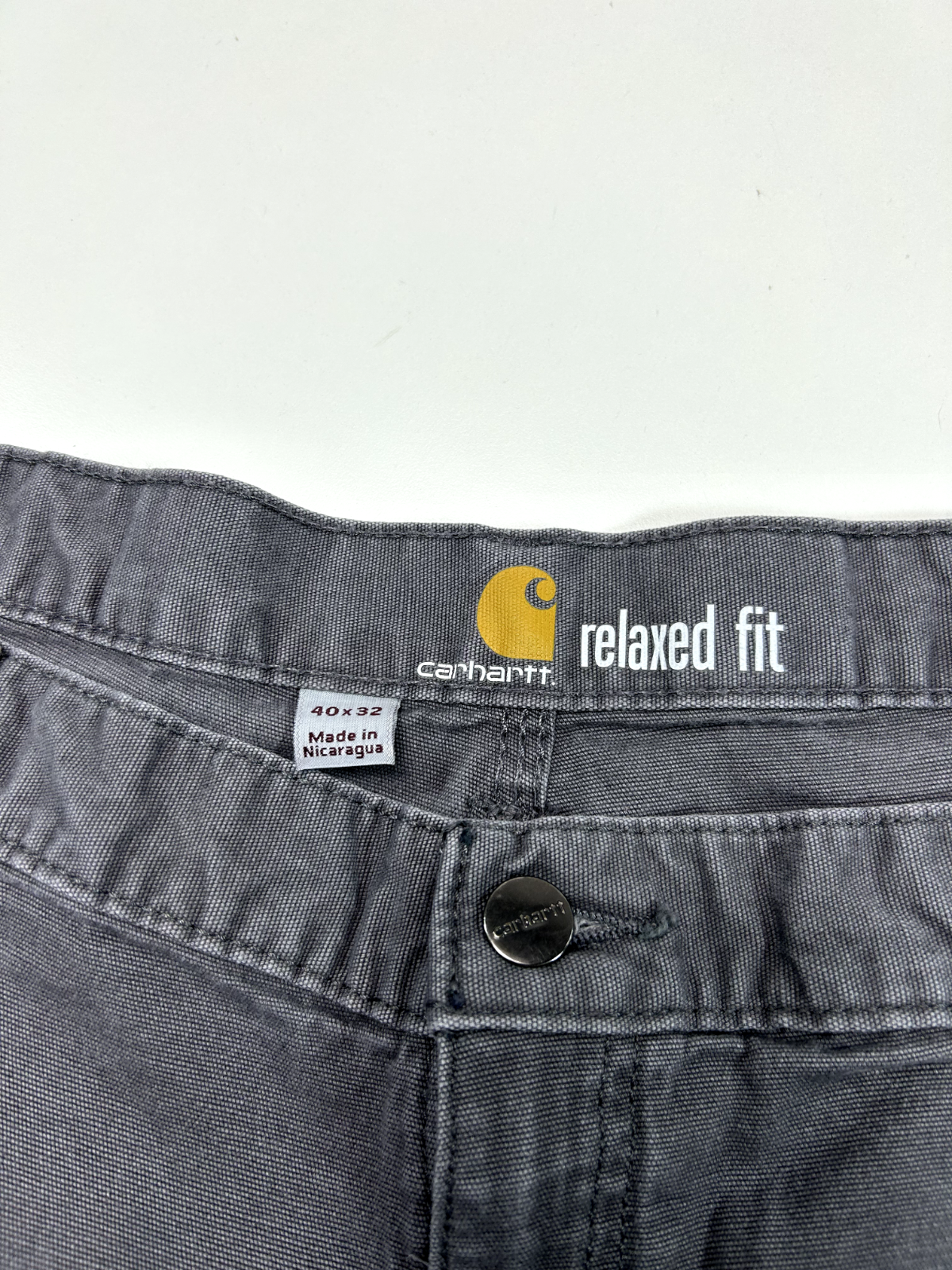 Carhartt Relaxed Fit Canvas Workwear Carpenter Pants Size 38 Gray