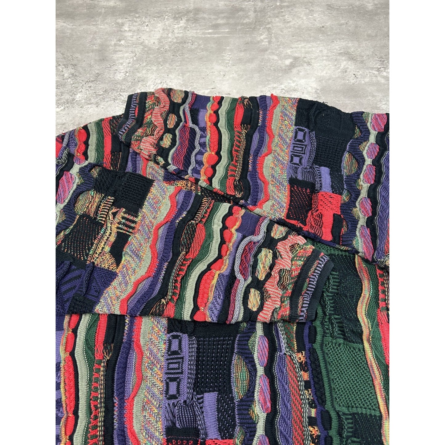 Vintage 90s Tundra Abstract 3D Print Pullover Knit Sweater Size XL