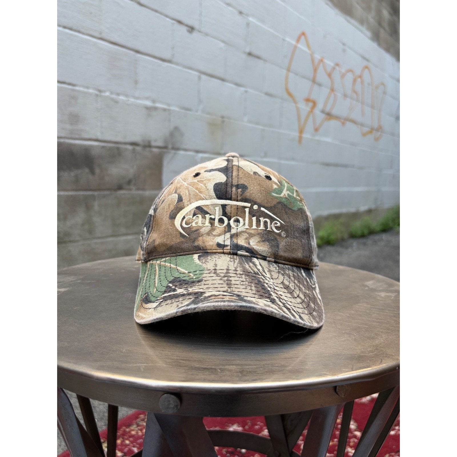 Vintage Carboline Advantage Timber Camo Embroidered Snapback Hat OSFA