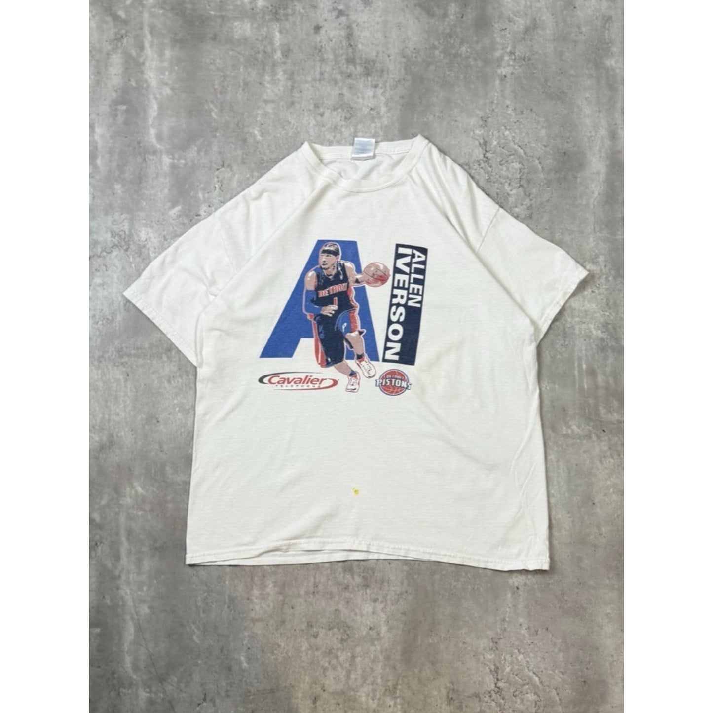 Vintage Allen Iverson #1 Detroit Pistons NBA Player Graphic T-Shirt Size Large