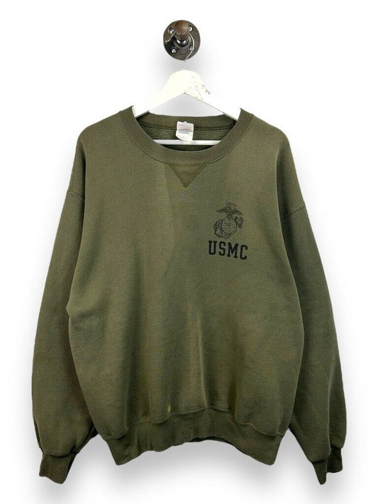 Vintage United States Marine Corps Graphic Crest Crewneck Sweatshirt Size Large