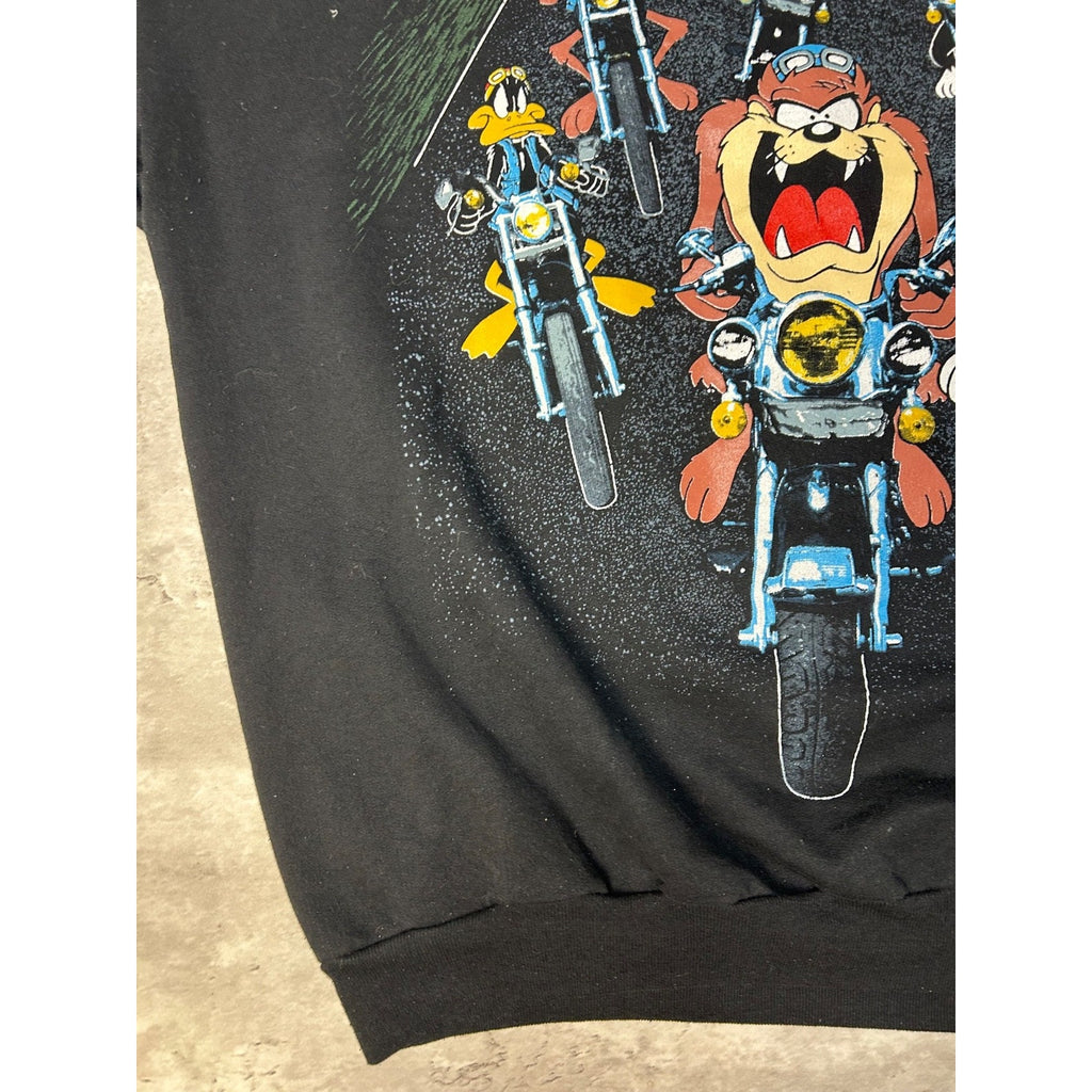 Vintage 1994 Looney Tunes Motorcycle Cartoon Character Graphic Sweatshirt Sz XL